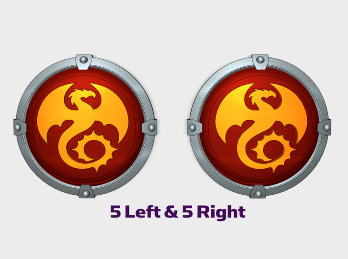 Void Drakes [FR] - Round Power Shields (L&amp;R) 3d printed