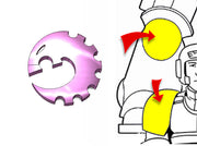 20x Gene Worm - Tiny Convex Insignias (3mm) 3d printed