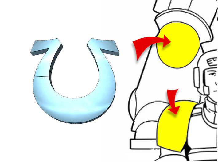 20x Ultra Legion - Tiny Convex Insignias (3mm) 3d printed