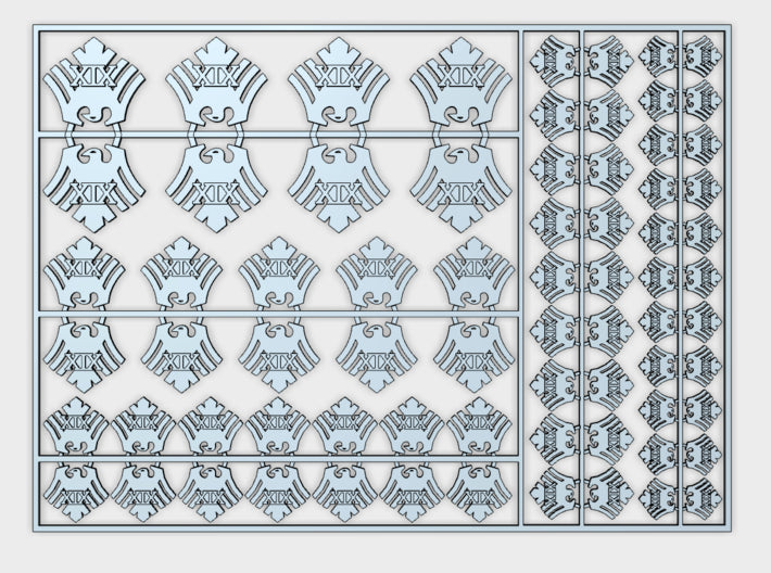 Raven 19 - Flat Vehicle Insignia pack 3d printed