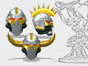 3x Iron Skull - Demon Prince heads 3d printed Demon Prince Sized