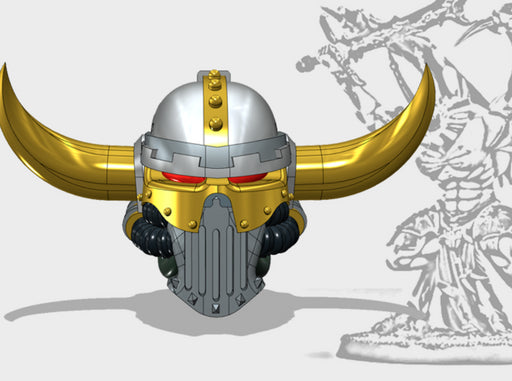 Horned - Iron Skull Demon Prince Head 3d printed