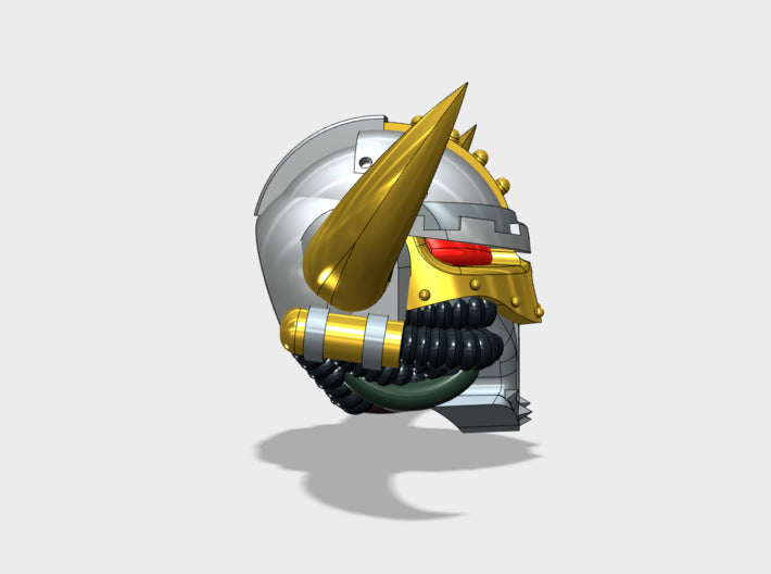 Horned - Iron Skull Demon Prince Head 3d printed