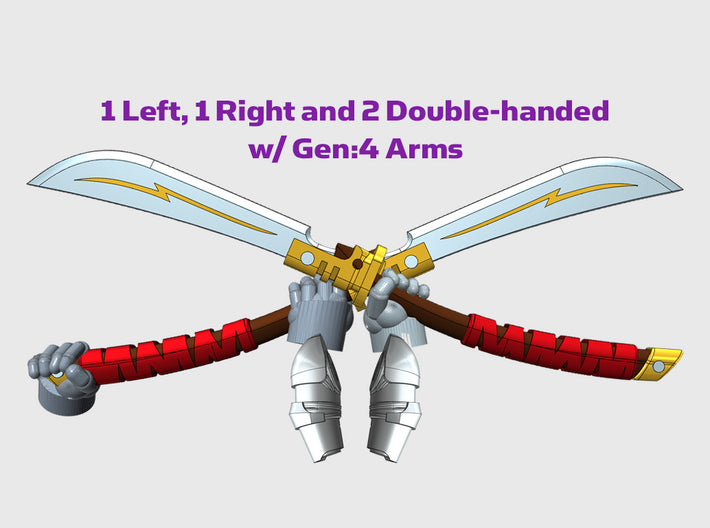 4x Energy Sword: Guan Dao - G:4 Set 3d printed