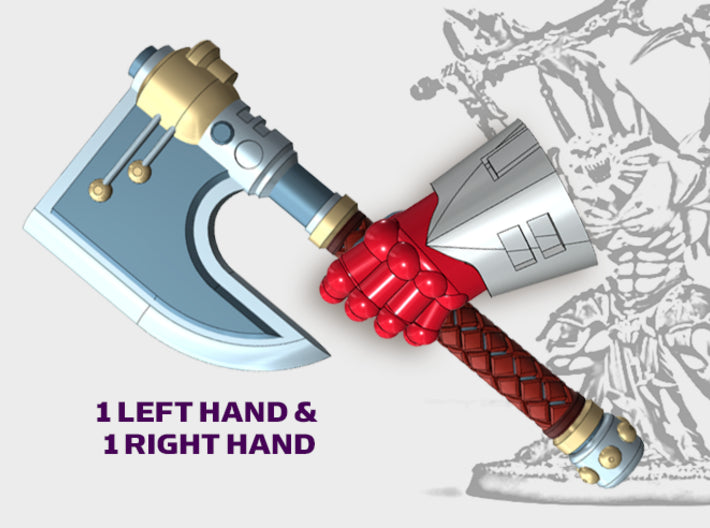 2x Houndstooth Axes - Demon Lord Weapons (L&amp;R) 3d printed