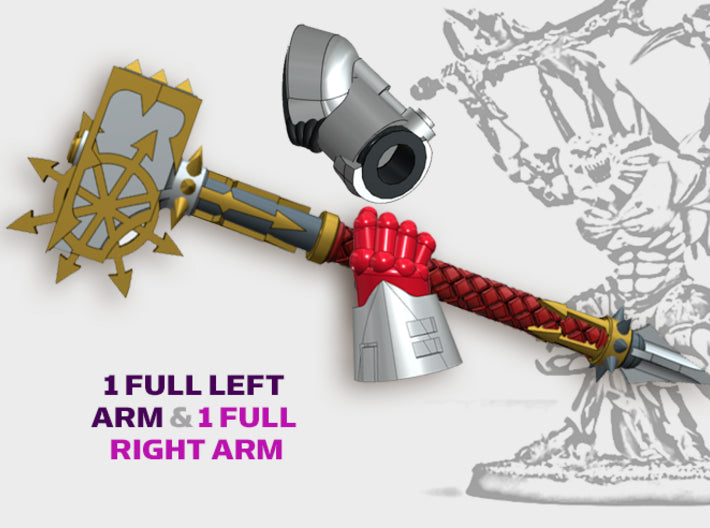 2x Hammer of Atrocity- Demon Lord Weapons w/Arms 3d printed