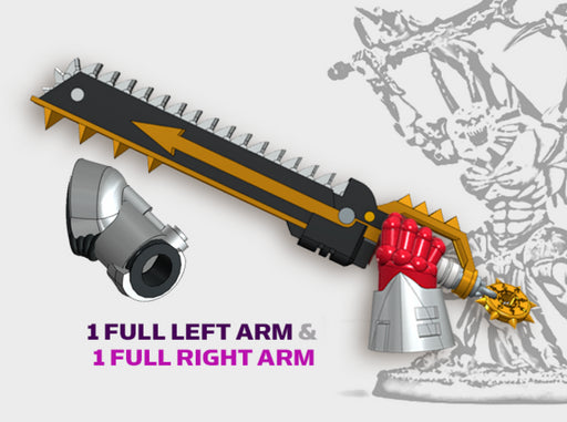 2x Boneripper Swords - Demon Lord Weapons w/Arms 3d printed