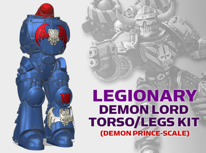 Nightmare Legionary: Demon Lord Torso/Leg Kit 3d printed