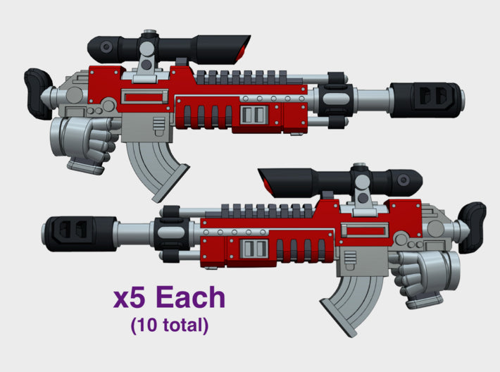 PrimeSniper X22: Stalker (L&amp;R) 3d printed 10 total weapons