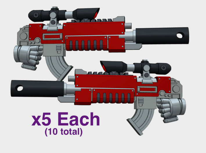 Primefire X3b: Stalker 3d printed 10 weapons total