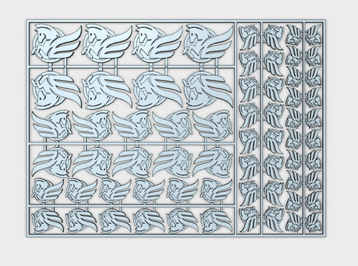 Winged Horse - Flat Vehicle Insignia pack 3d printed