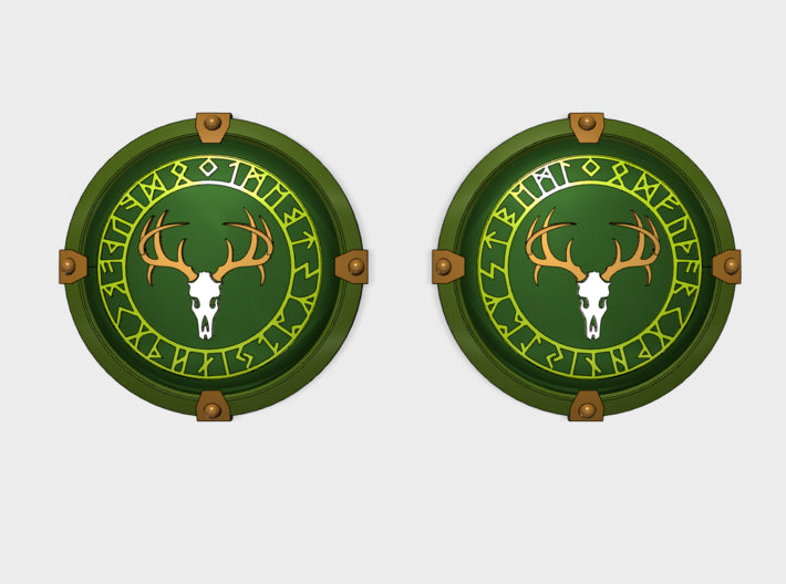 Wild Hunt [Runes] - Round Power Shields (L&amp;R) 3d printed