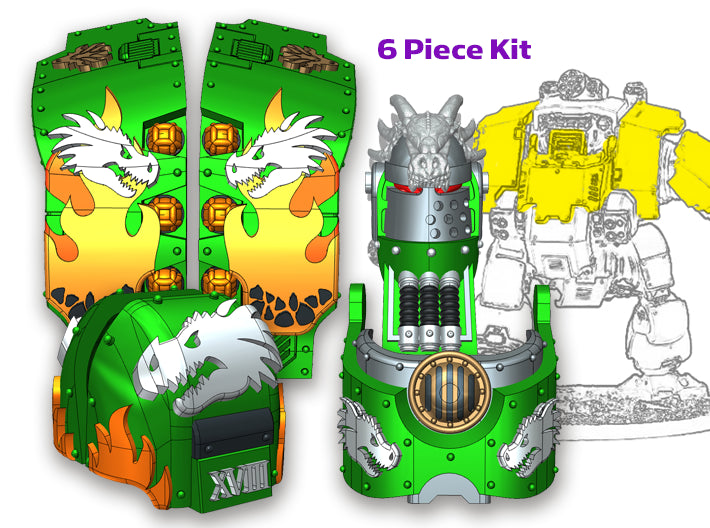 Dragon Head: Full Atlas Pattern Kit 3d printed