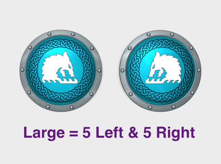 Sea Wolves - Coiled Round Power Shields (L&amp;R) 3d printed
