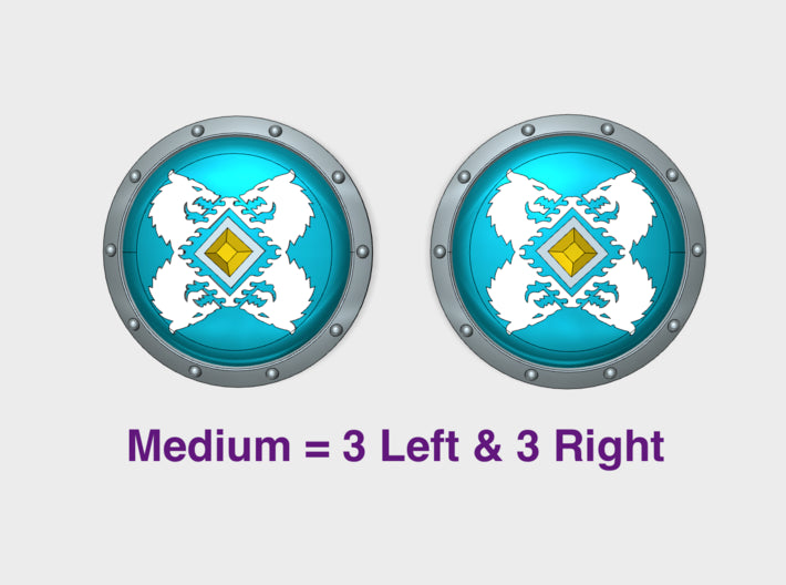 Sea Wolves Veteran - Round Power Shields (L&amp;R) 3d printed