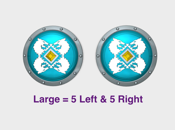 Sea Wolves Veteran - Round Power Shields (L&amp;R) 3d printed