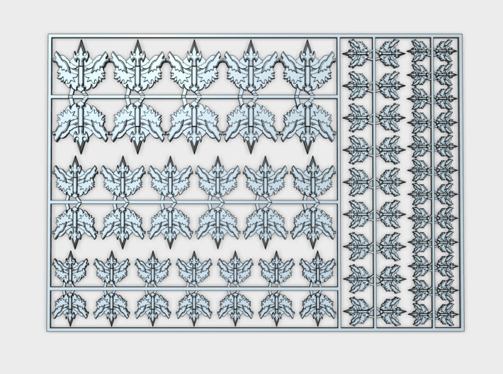 Wolf Spears - Flat Vehicle Insignia pack 3d printed