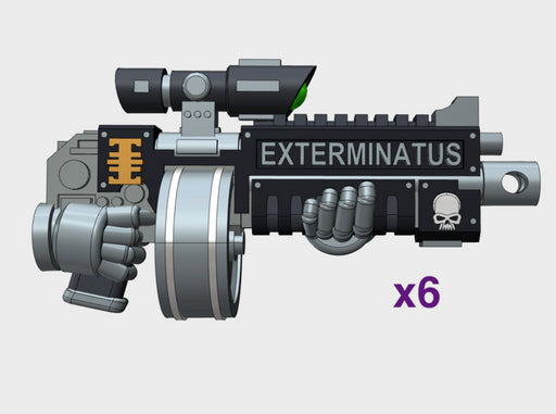 Xenos Hunters: Primefire XD1-Mrkm Squad Set 3d printed Medium = 6 Guns | Large = 12 Guns