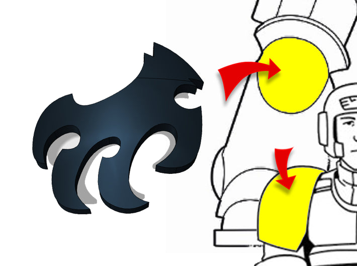 20x Black Talons- Tiny Convex Insignias (3mm) 3d printed