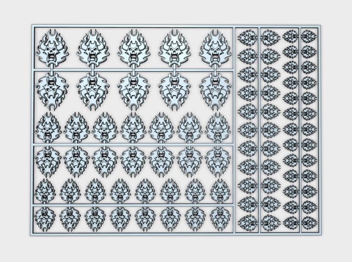 Burning Demon - Flat Vehicle Insignia pack 3d printed