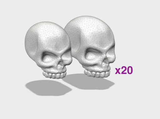 20x Human/Marine Skull Tops 3d printed