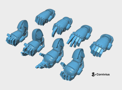 8x Base - Terminator Energy Fists [Group 2] 3d printed Includes the full arm in both Right and Left-handed versions