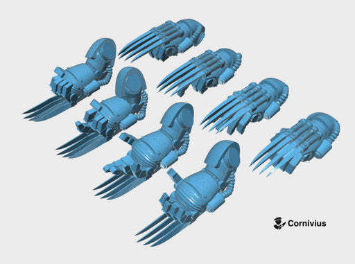 8x Base - Terminator Power Talons [Group 2] 3d printed Includes the full arm in both Right and Left-handed versions