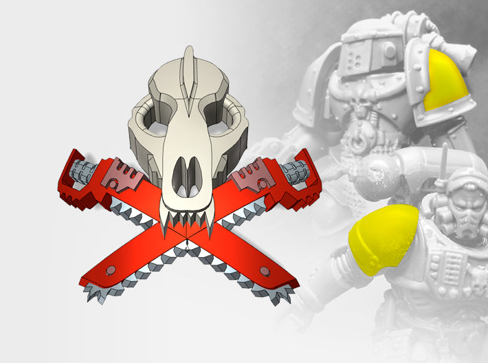 60x Sons of the Hunt - Small Convex Insignias (5mm 3d printed