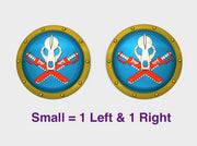 Sons of the Hunt - Round Power Shields (L&amp;R) 3d printed