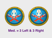 Sons of the Hunt - Round Power Shields (L&amp;R) 3d printed