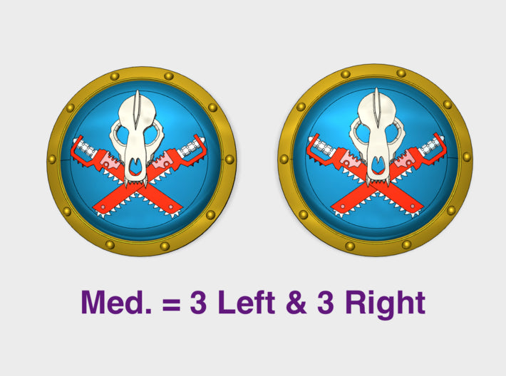 Sons of the Hunt - Round Power Shields (L&amp;R) 3d printed