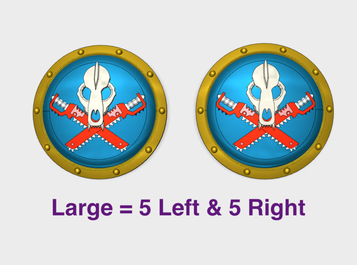 Sons of the Hunt - Round Power Shields (L&amp;R) 3d printed