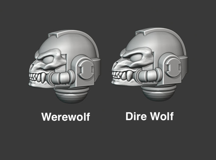 10x Base - G:9 Dire Wolf Helms 3d printed