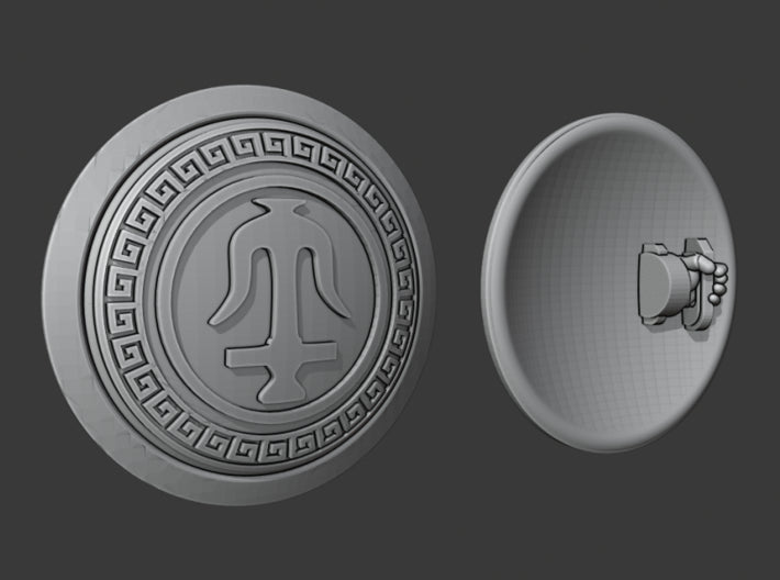 Seleucid Anchor - Round Power Shields (L&amp;R) 3d printed