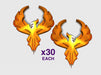 60x Phoenix Crest - Shoulder Insignia pack 3d printed