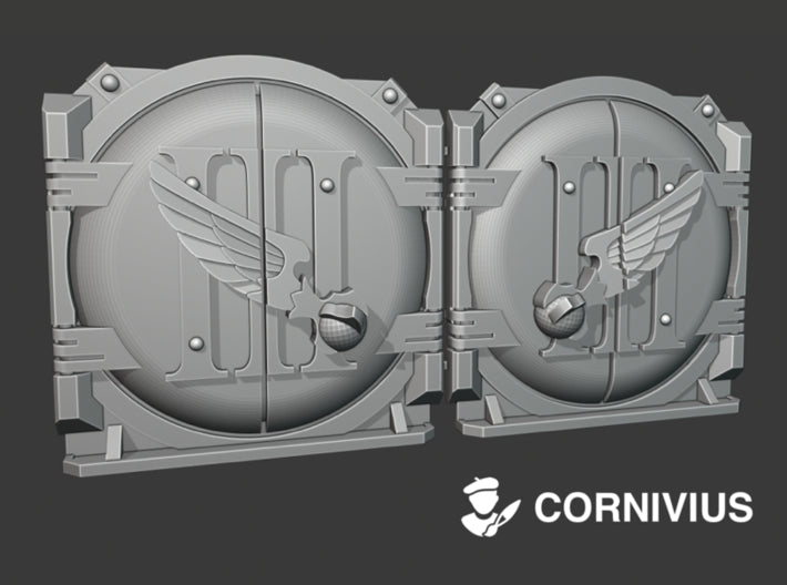 Raised Winged Claw : Mark-1 APC Round Doors 3d printed