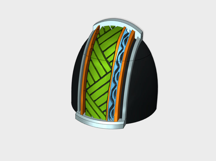 10x Kente Swathe 02 - G:5a Shoulder Pads 3d printed