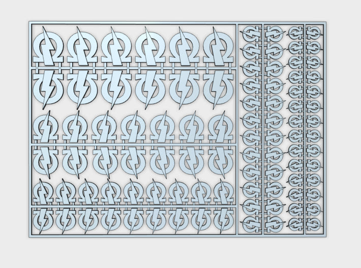 Storm Titans - Flat Vehicle Insignia pack 3d printed