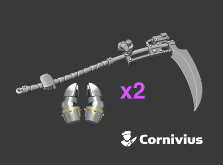 2x War Scythe: Reaper (2-handed) Chaos 3d printed