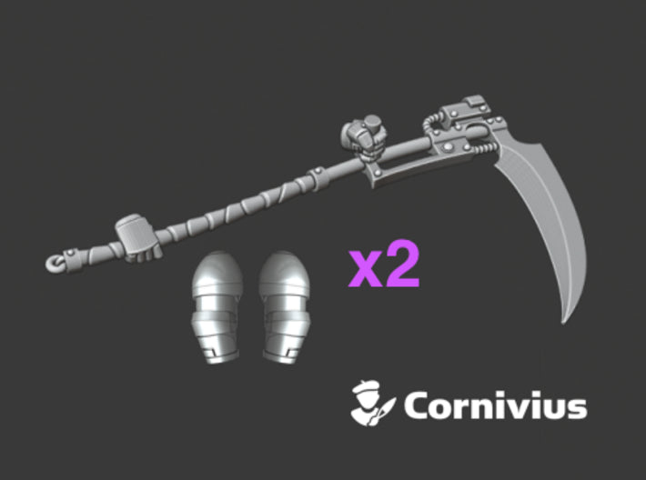 2x War Scythe: Reaper (2-handed) Prime 3d printed