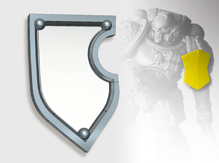 20x Blank - Keyhole Shoulder Shields (R) 3d printed