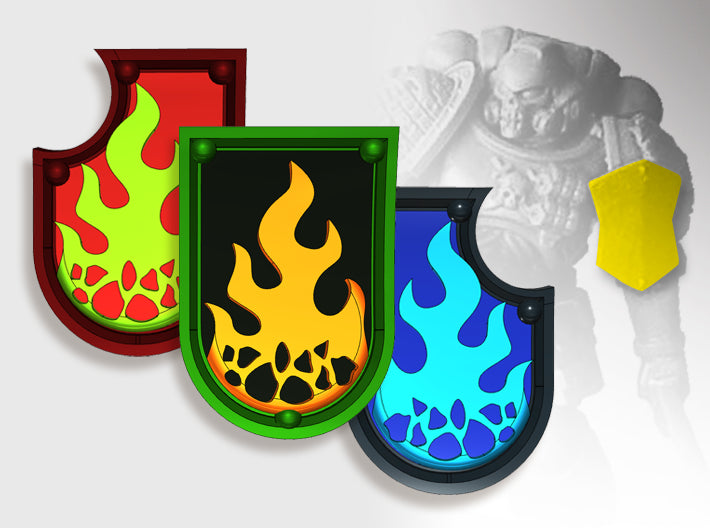 20x Ember Flame - Shoulder Shields Variety Pack 3d printed