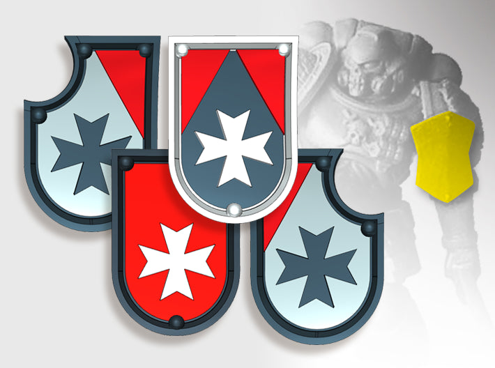 20x Maltese Cross - Shoulder Shields Variety Pack 3d printed