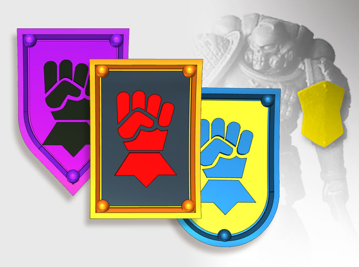 20x Fist - Shoulder Shields Variety Pack 3d printed