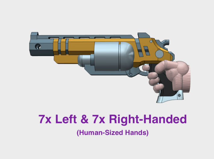 14x C:32 Bolt Revolver (L&amp;R Human Hands) 3d printed