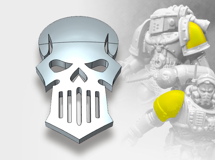 60x Silver Skulls - Small Convex Insignias (5mm) 3d printed