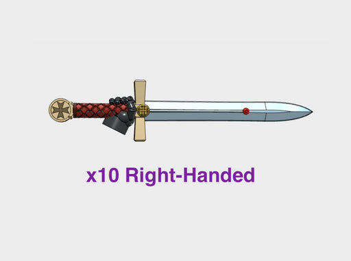 10x Right-handed Energy Sword: Templar Crusader 3d printed