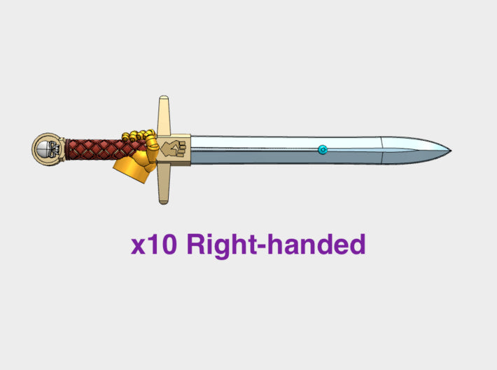 10x Right-handed Energy Sword: Fist Crusader 3d printed