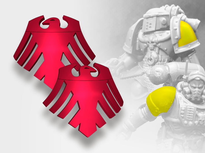 60x Red Raven - Small Convex Insignias (5mm) 3d printed 30 Left &amp; 30 Right