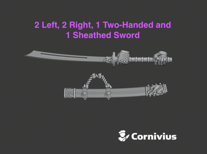 6x Energy Sword: Dadao (mixed grips) 3d printed